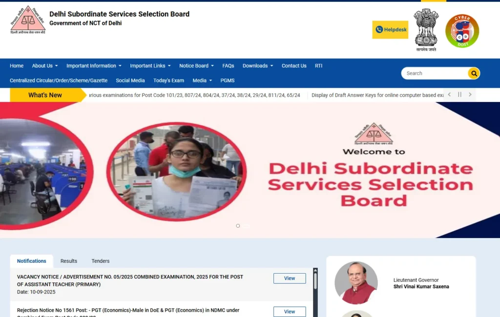 DSSSB Primary Teacher PRT Recruitment 2025
